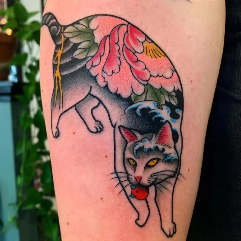 a tattoo of a cat